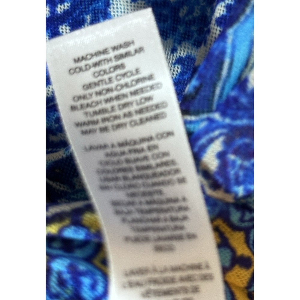 Chico's A-Line Skirt Womens Size 12 Blue Paisley Patchwork Elastic Artsy Boho 2 - Picture 11 of 12